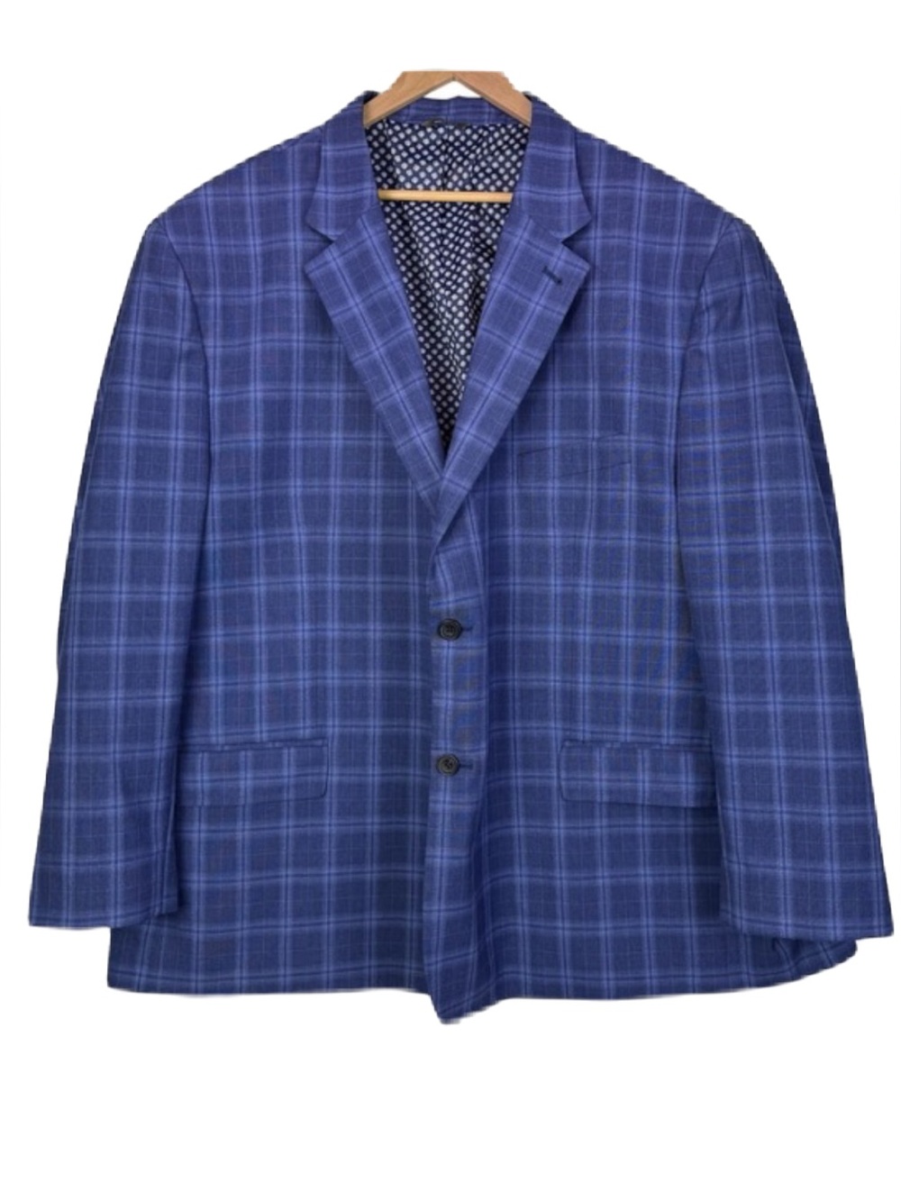 Oak Hill DXL Big and Tall Blue Plaid Blazer  Sport Coat